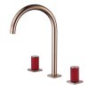 Dual Handles Rose Gold Thermostatic Basin Faucet