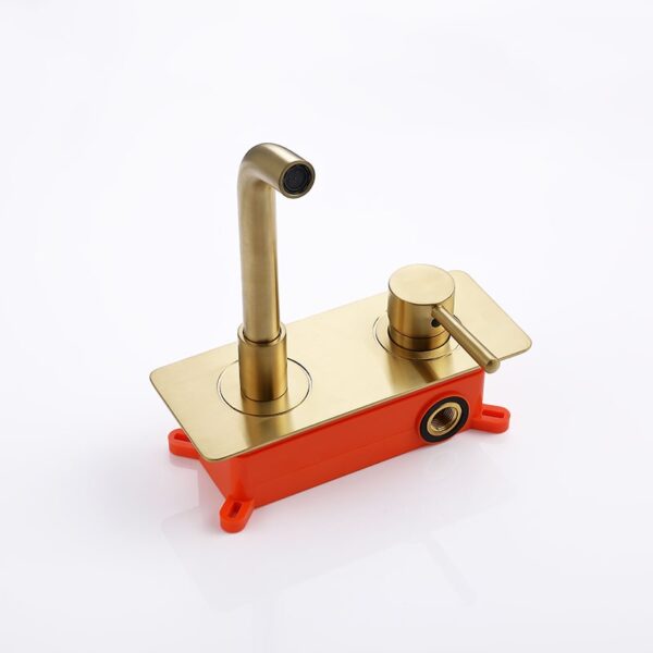 Elegant Bathroom Design Royal Long Spout Brushed Gold Brass Wall Mount Faucets - Image 6