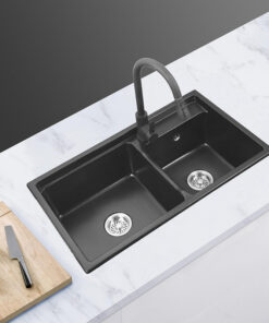 Workstation Double sink Black nano Stainless Steel Kitchen sink