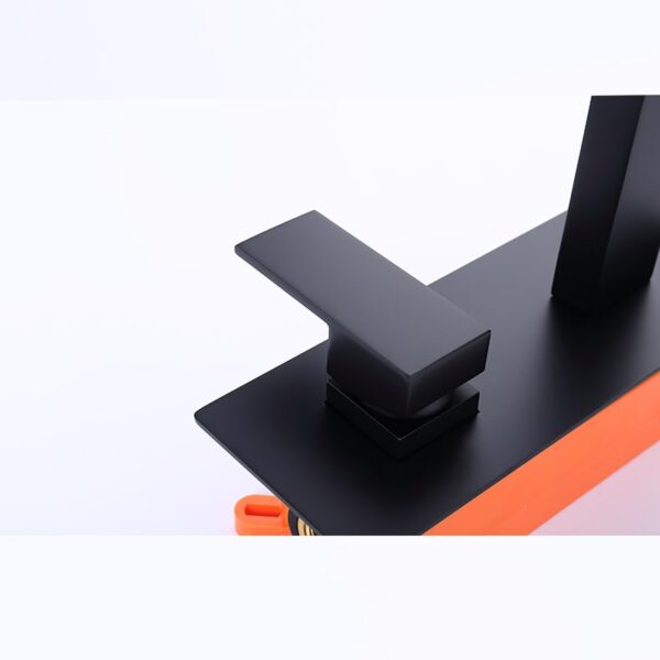 Factory Faucet Quality Supplier  Wall Mount Basin Faucet Single Handle Black Bathroom Sink Faucet - Imej 5