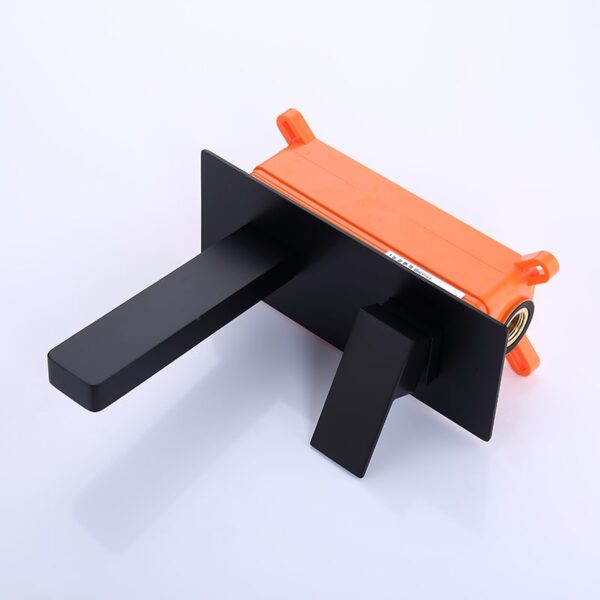 Factory Faucet Quality Supplier  Wall Mount Basin Faucet Single Handle Black Bathroom Sink Faucet - Imej 3