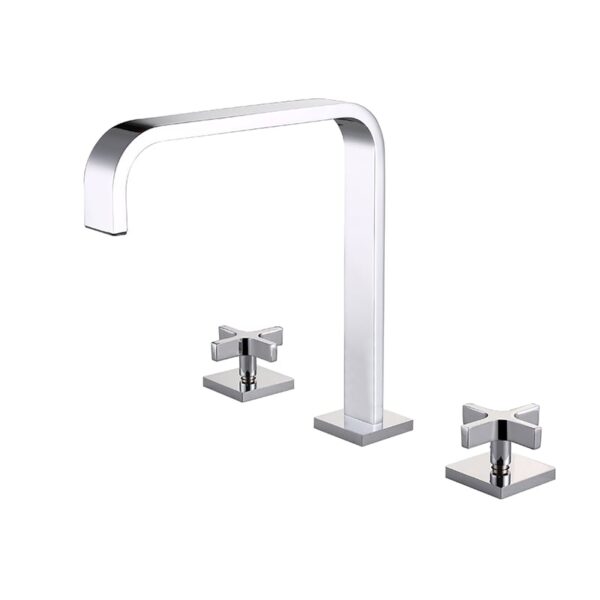 Factory High Quality Brass 8 Inch 2 Two Handle 3 Three Hole Bathroom Sink Faucet 1