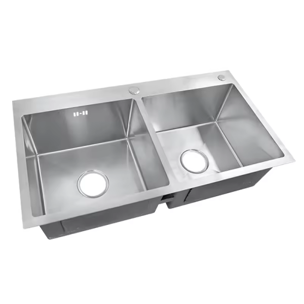 Factory Hot Selling High Quality Kitchen Sink Stainless Steel 304 Nano Craft Double Basin Base
