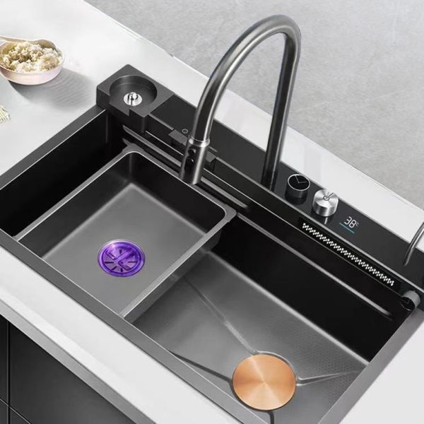 Factory Outlet Kitchen Sink Stainless Steel Black Titanium Modern