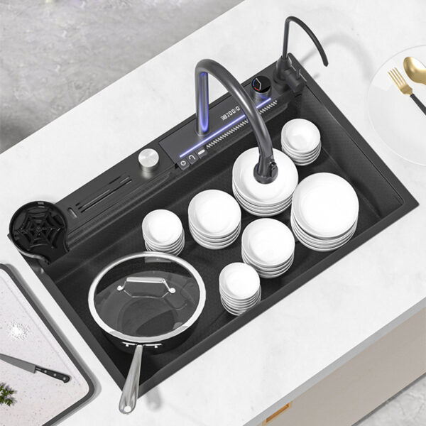 ⁦Factory Price High Quality Honeycomb Embossing Kitchen Sink Single Bowl Multi-functional Stainless Steel Kitchen Sink⁩ - الصورة ⁦4⁩