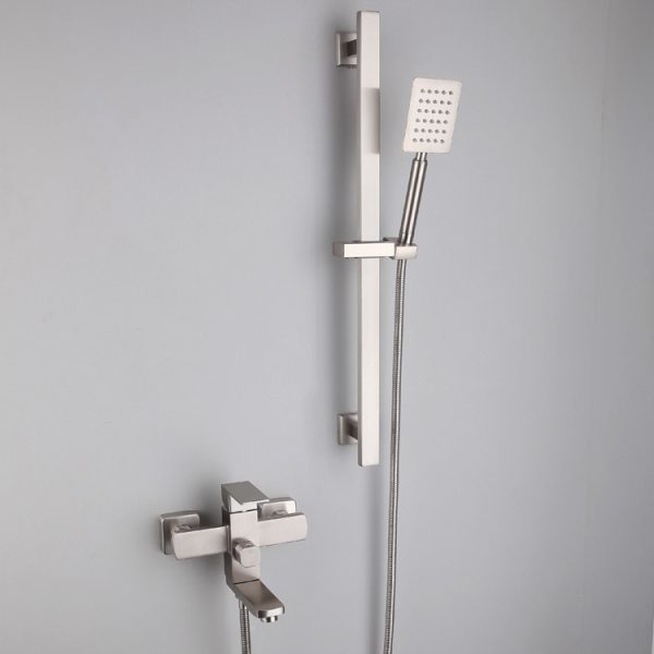 Factory Sale Contemporary Stainless Steel Bath Shower Faucet Set Brushed Finish Bath Tub Water Mixer Tap SF1627 Polished Chrome