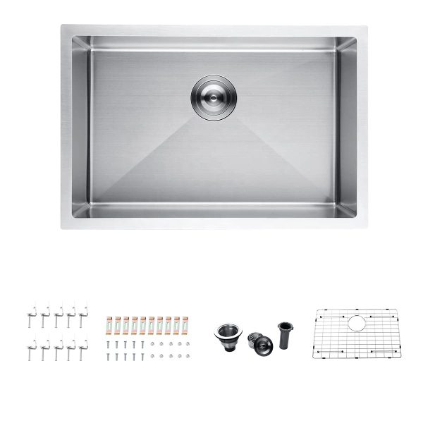 Factory Single Bowl Undermount Stainless Steel Kitchen Sink Handmade Kitchen Sinks