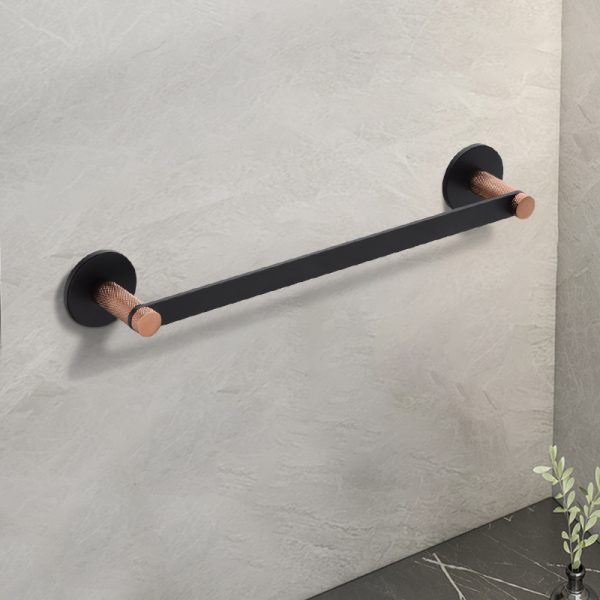 Factory Supply Bathroom Black Single Toilet Towel Brass Stainless Steel Bath Wall Hand Towel Holder Shelf Rack Towel Bar