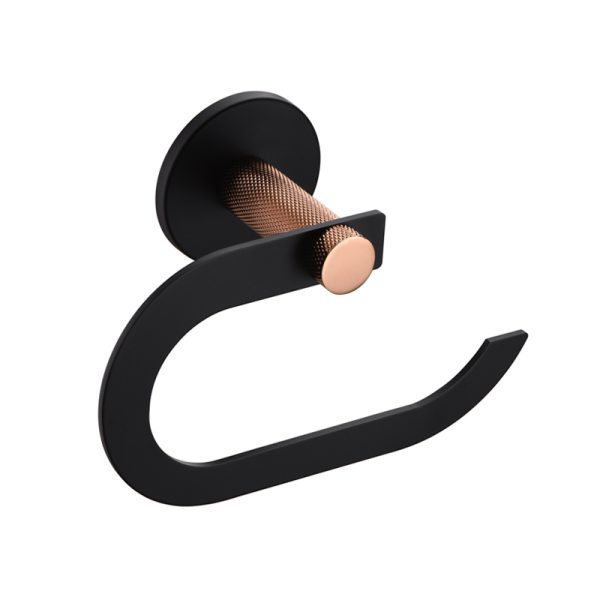 Factory Supply Brass Black Wall Mounted Metal Tissue Roll Holders Towel Holder Kitchen Bathroom Toilet Paper Holder