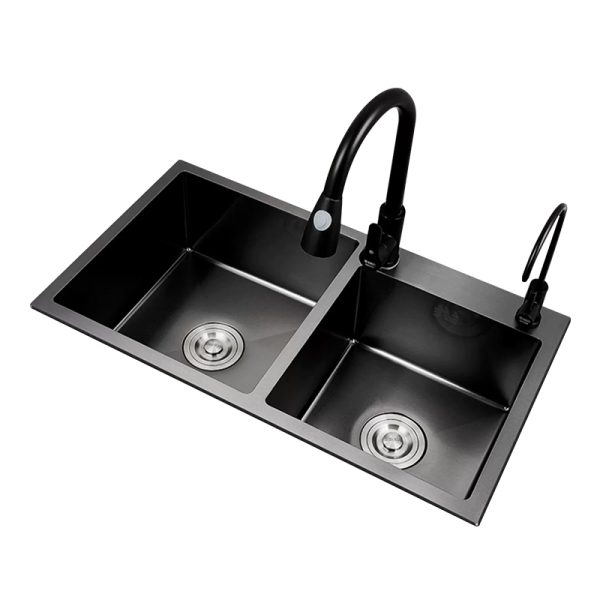 Factory Supply Stainless Steel High-End Sink Waterfall Kitchen Sink Digital Display Factory Direct Sales with Cup Washer
