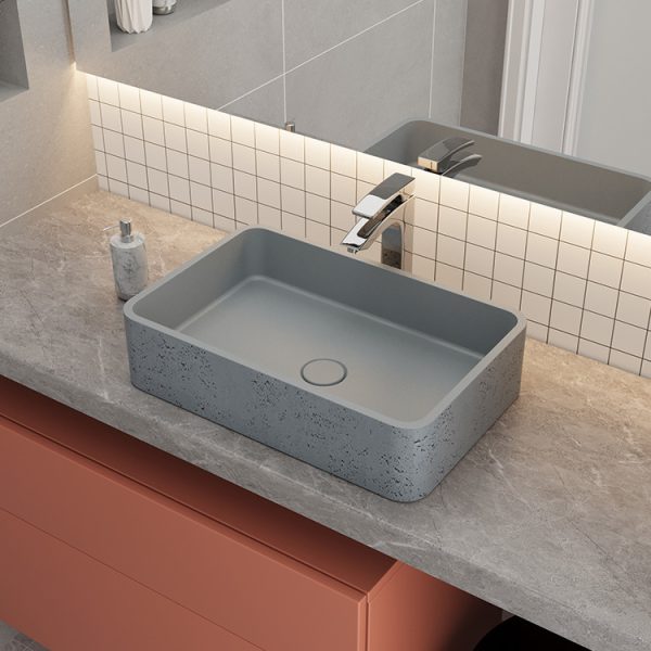 Factory Wholesale CUPC Rectangle Vanity Sink Lavabo Bathroom Wash Hand Basin Colorful Above Counter Wash Basin