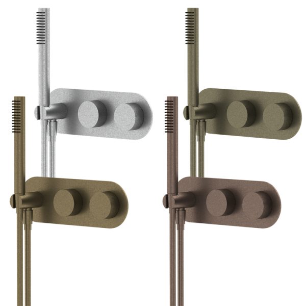 Factory Wholesale Naturally Oxidise Unique Finish Tumbled Ti Gold Bathroom Bathtubs Shower Head Set System