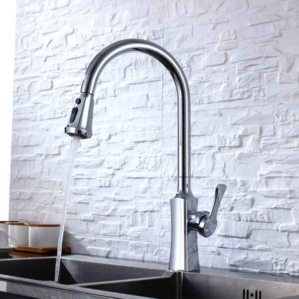 Factory price stainless steel 304 pull out kitchen faucet 1 1