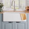 Farmhouse Sink Deep Single Bowl White Ceramic