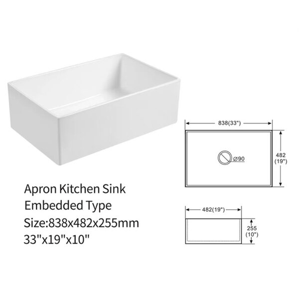 Wholesale Good Quality Kitchen Sink White Porcelain Apron Front Single Bowl Handmade Farmhouse Kitchen Sink – Bild 19