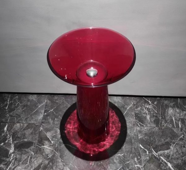 Floor-standing Crystal Transparent Wash Basin with Drainer, High-end Artistic Sense for Hotel