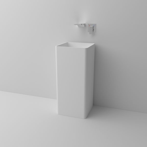 Floor-standing square Wash Basin with Solid Surface Material Is Easy to Clean