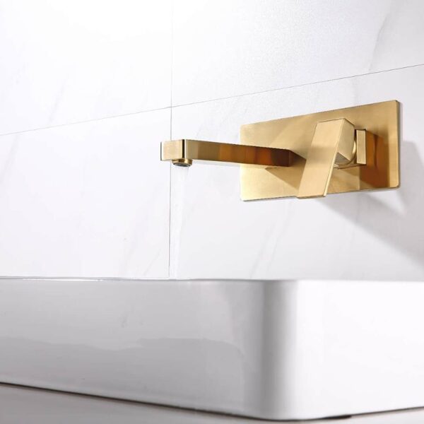 Factory Faucet Quality Supplier  Wall Mount Basin Faucet Single Handle Black Bathroom Sink Faucet - Imej 10