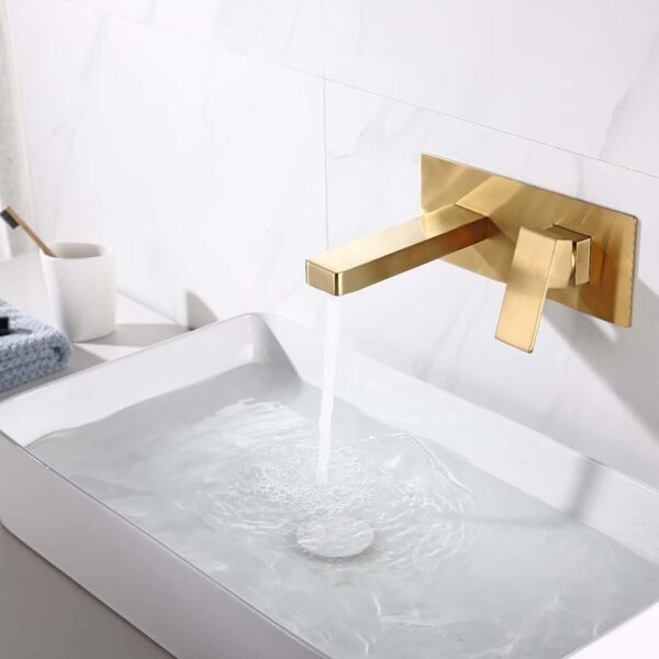 Factory Faucet Quality Supplier  Wall Mount Basin Faucet Single Handle Black Bathroom Sink Faucet - Imej 7