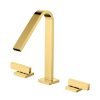 Golden Finished Double Handles Solid Brass Deck