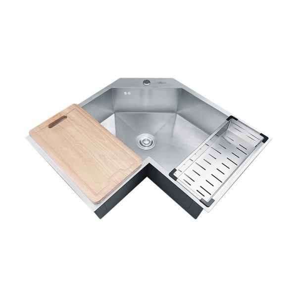 Good Quality Stainless Steel Handmade Kitchen Sink Above Counter Kitchen Sink with Irregular Shape