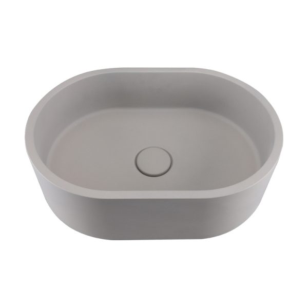 OEM Cement Above Counter Small Oval Sink Countertop Concrete Bathroom Basin