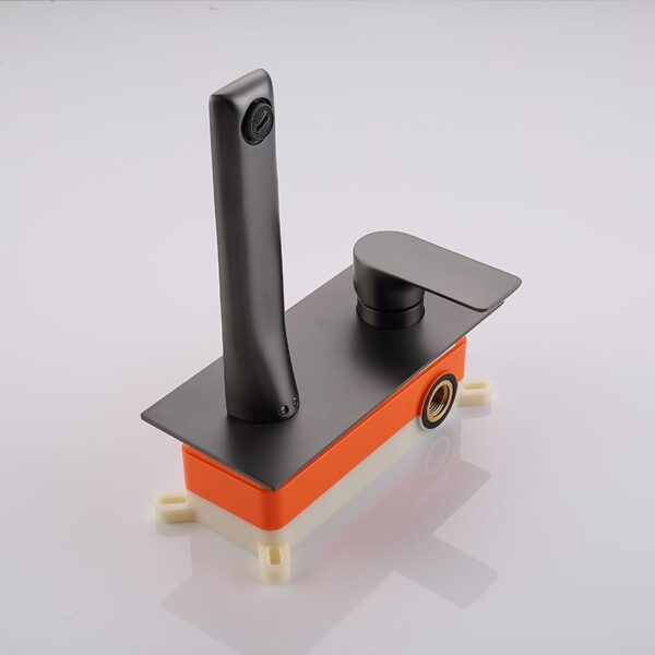 Wholesale Gun Gray Wash Basin Faucet Wall Mounted Single Handle Bathroom Sink Faucets - Image 4