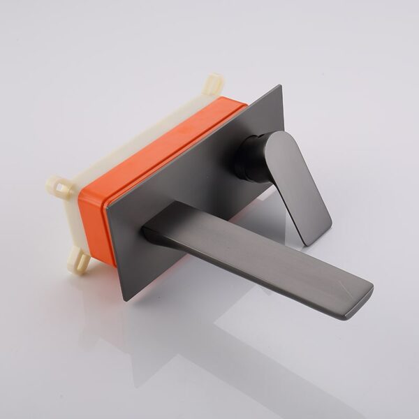 Wholesale Gun Gray Wash Basin Faucet Wall Mounted Single Handle Bathroom Sink Faucets - Image 5