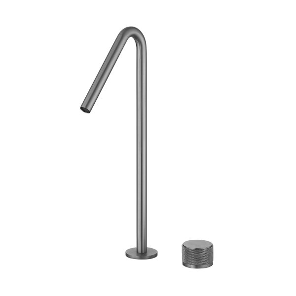 Gun Metal Finished Solid Brass Two Holes Deck Mounted Hand Wash Basin Faucets Design