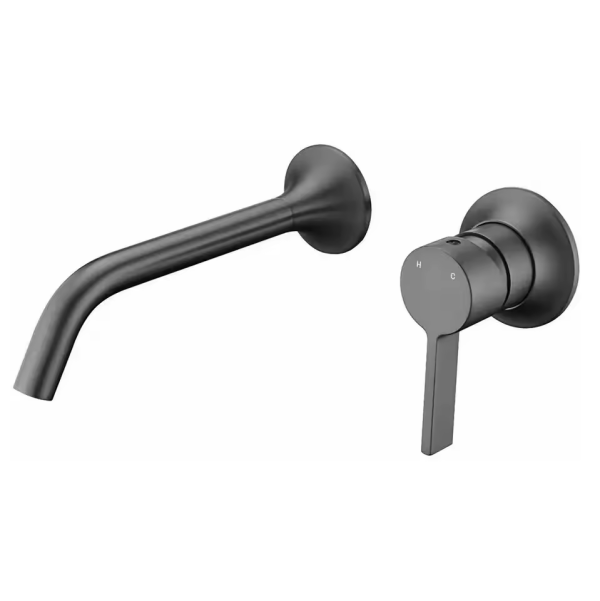 Gun Metal Finished Wall Mounted Hot and Cold Brass Single Handle Hand Wash Basin Mixer Faucet
