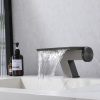 Gun Metal Waterfall Bathroom Sink Faucet Stainless