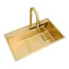 Handmade Gold Waterfall Faucet for Kitchen Sink