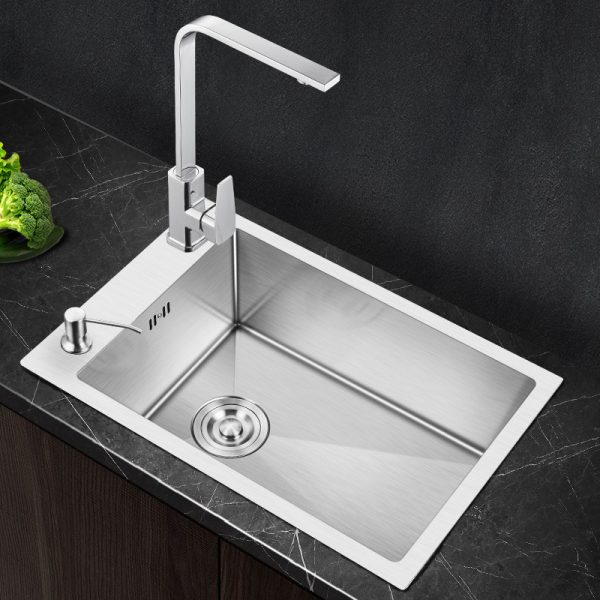 Handmade Modern Custom Kitchen Sink Organizer 304 Stainless Steel Undermount Installation Nano Surface Treatment Two Holes