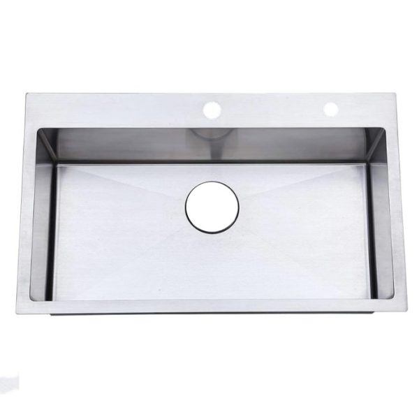 Handmade Modern Kitchen Sink with Single Bowl Stainless Steel NANOblock Technology Black Tap Faucet Wholesale Kitchen Tubs