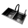 Handmade Modern Stainless Steel Double Bowl Kitchen