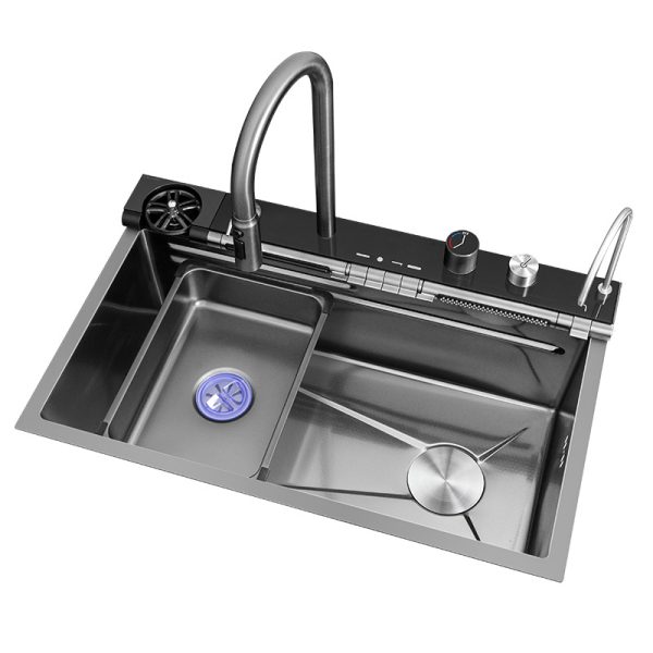 Handmade Single Bowl Kitchen Sink Stainless Steel 7546LY with Honeycomb Surface Treatment Multifunctional Single Bowl Style