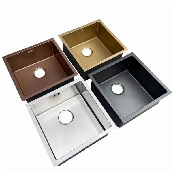 Handmade Single Bowl Stainless Steel Kitchen Sink Black Undermount Rectangular SUS 201/304 One-Hole Design Double Bowl Style