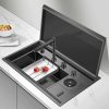 Handmade Undermount Multifunction Kitchen Sink Faucet Stainless