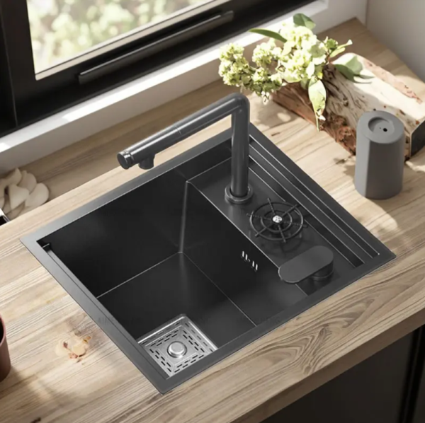 High Pressure Cup Washer Kitchen Nano Stainless Steel bar Counter Small Single Sink