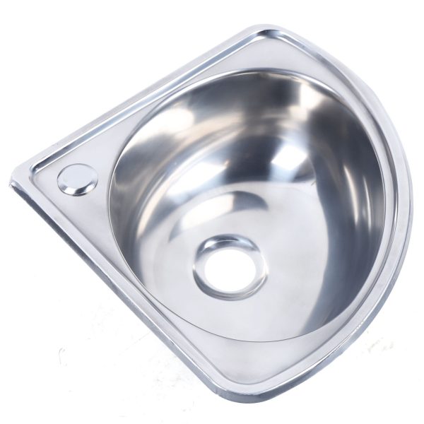 High Quality 304 Stainless Steel Wall Mount Hand Wash Corner Kitchen Sink Undermount Single Bowl Square Nano Surface Two Ceramic