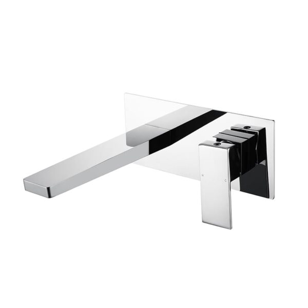 High Quality Chrome Single Handle Square Wall Mount Sink Faucet Concealed Bathroom Brass Basin Faucet - Image 3