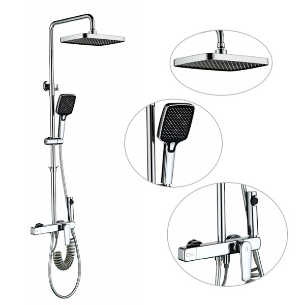 High Quality Faucet Bathtub Chrome Thermostatic Bathroom Rainfall Shower Mixer and Smart Set Faucets Rain Shower System