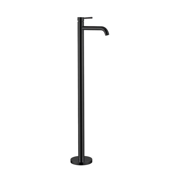 High Quality Floor Standing Bathroom Sink Faucet Matt Black Finished Hot and Cold Brass Floor Stand Mixer