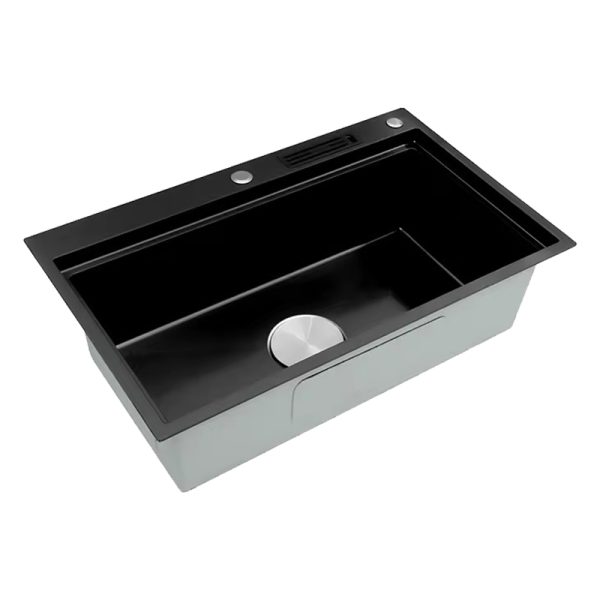 High Quality Handmade Stainless Steel Single Bowl Sink with Faucet Durable Premium for Modern Kitchen Square Shape Three Holes