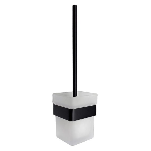 High Quality Modern Wall Mounted Toilet Cleaner Brush Toilet Brush with Stainless Steel Brush Holder and Glass Cup