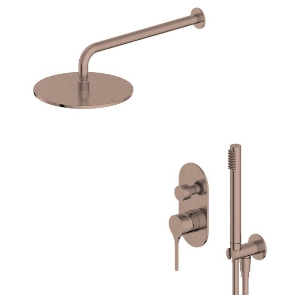High Quality Watermark Modern Stainless Steel Rose Gold Hot Cold Water Single Handle Modern Mixer  Shower Set