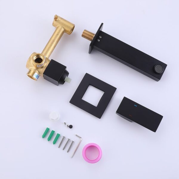 Factory Directly High Quality Modern Brass Wall Mount Waterfall Bathroom Sink Faucet - Image 3