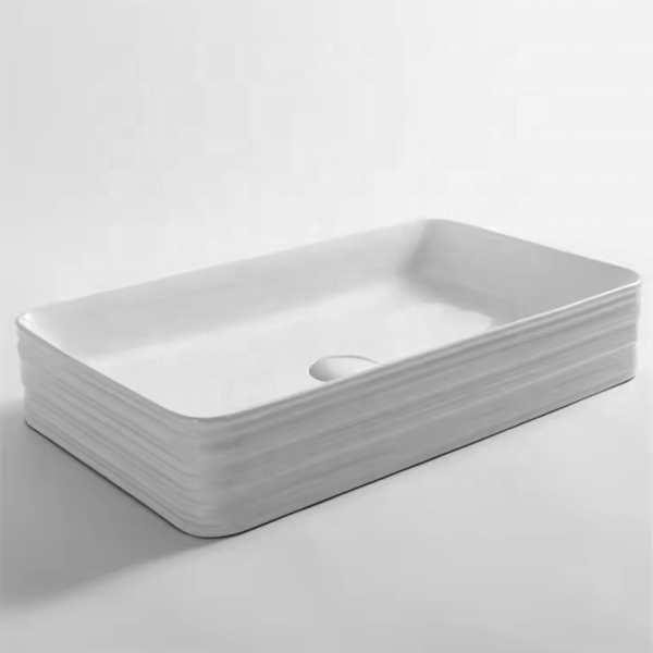 Home Hotel Sanitary Ware Creative Design Washing Hand Rectangular White Color Art Wash Basin Sink