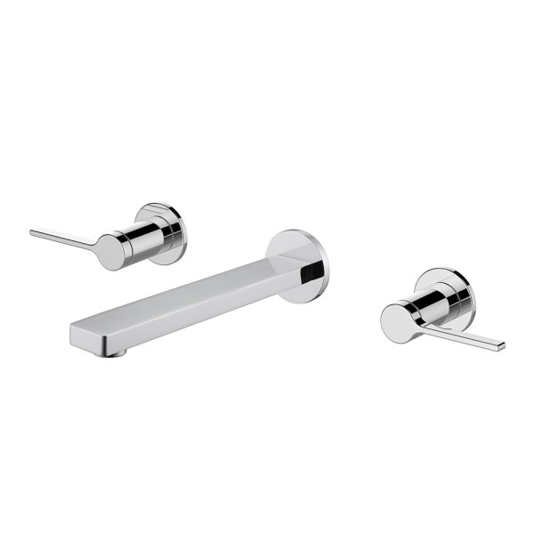 Hot Sale 3 Holes Antique Brass Wall Mounted Bathroom Basin Faucet Chrome Concealed Basin Tap