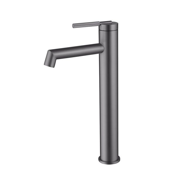 Hot Sale Modern Single-Hole Basin Faucet with Gun Metal Finish Hot & Cold Water Single Handle Ceramic Cartridge Brass Basin Tap